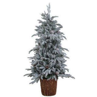 Pinetto Floccato con Pigne e Vaso 90 cm PE+PVC - Flora