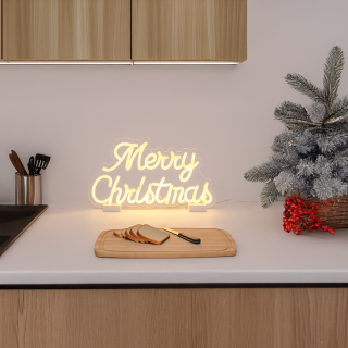 Merry Christmas 36cm PXG MiniNeon LED BIANCO CALDO - Lotti Importex