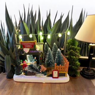 Villaggio Natalizio 18xH14cm Christmas Trees Shop Vendita Alberi di Natale  LED BIANCO CALDO - Lotti Importex