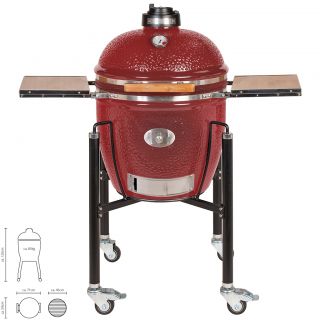 Barbecue Monolith Classic Pro-Serie 2.0 Rosso con Carrello