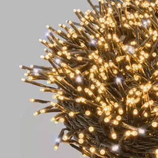 Catena Festone Cluster ø10cm FSLG 30m 2000 MiniLED BIANCO CALDO e BIANCO ø3mm - Lotti Importex