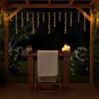 Ice Cluster Light 340xH80cm 18 Stringhe ø6cm SFL StarFall Light Steady + Chasing 576 LED BIANCO CALDO e BIANCO - Lotti Importex