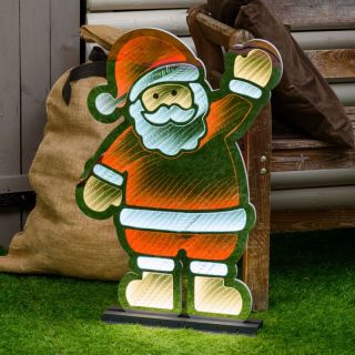 Babbo Natale Infinity Mirror h 74 cm, led multicolor - Lotti Importex