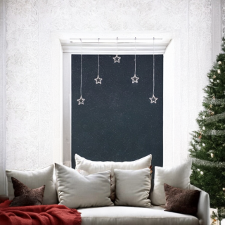 Window Light 100xH95cm 5 Stelle ø11,5cm PSG in plastica Crystal 79 MicroLED BIANCO CALDO a Luce Fissa - Lotti Importex