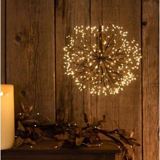 Sfera Ricco RICH MARRONE d30cm 384MicroLed BIANCO CALDO - Lotti Importex