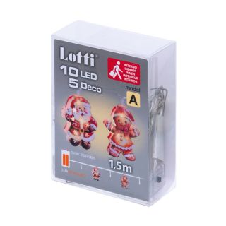 Catena Lineare Decorata 1,5m DM5 10 LED BIANCO CALDO ø5mm - Lotti Importex