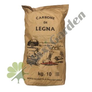 10 Sacchi Carbone Di Legna Cannello Medio/Grande 10 Kg