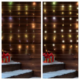 Tenda 500xH100cm 200 SMD Dual Color LED BIANCO CALDO e MULTI ø4mm - Lotti Importex