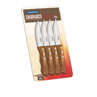 Set 4 Coltelli Da Bistecca JUMBO 5" Natural - Tramontina Churrasco 