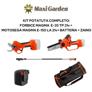 Kit Potatura Completo (Forbice MAGMA+Motosega MAGMA+Manico+Batteria) - Stocker