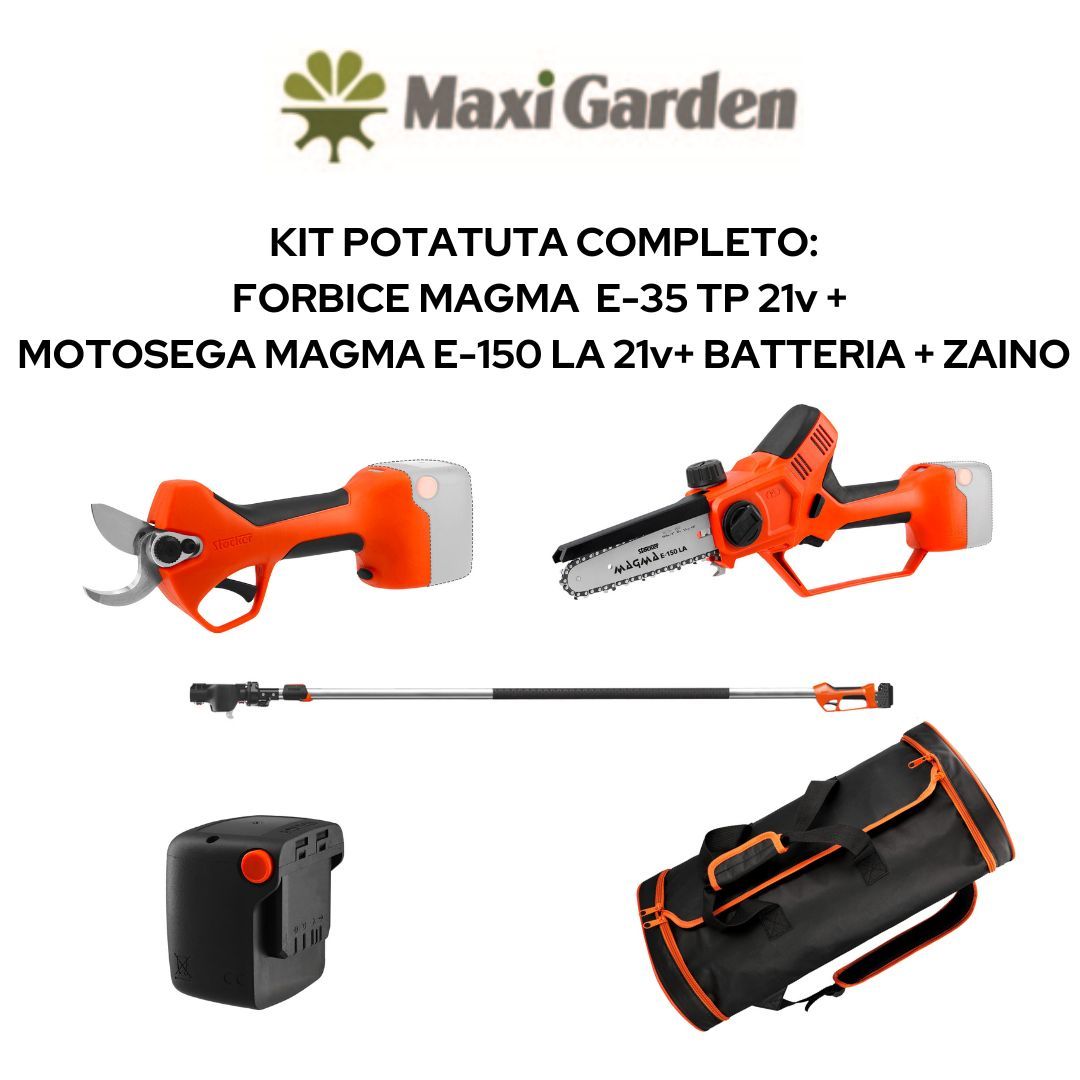 Kit Potatura Completo (Forbice MAGMA+Motosega MAGMA+Manico+Batteria) -  STOCKER